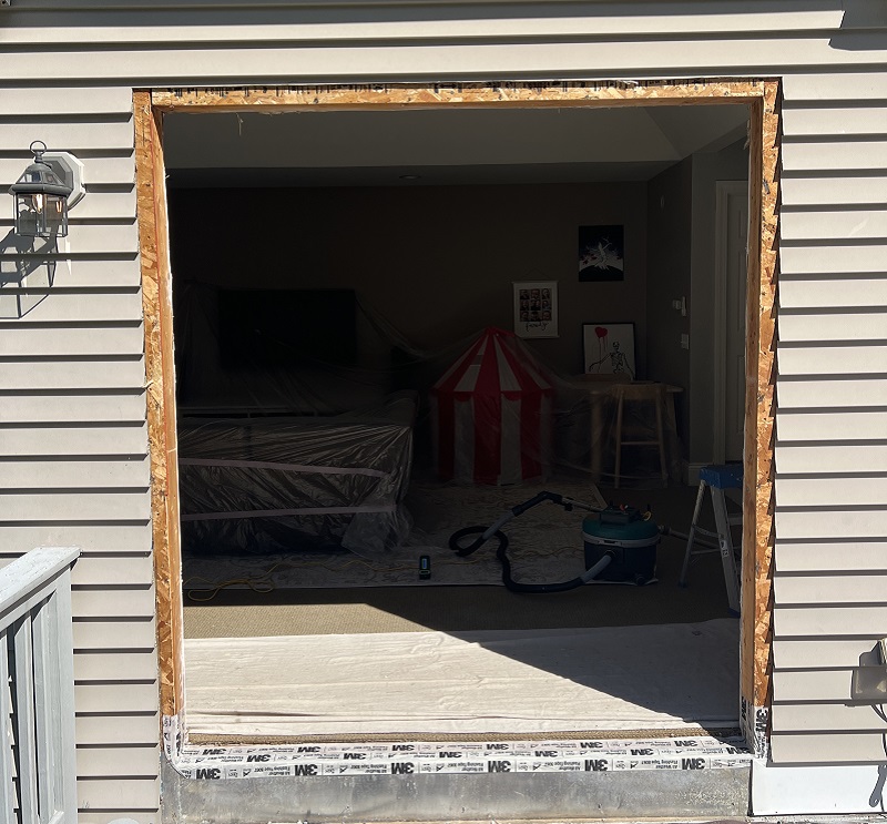 Apply the flashing tape and caulk